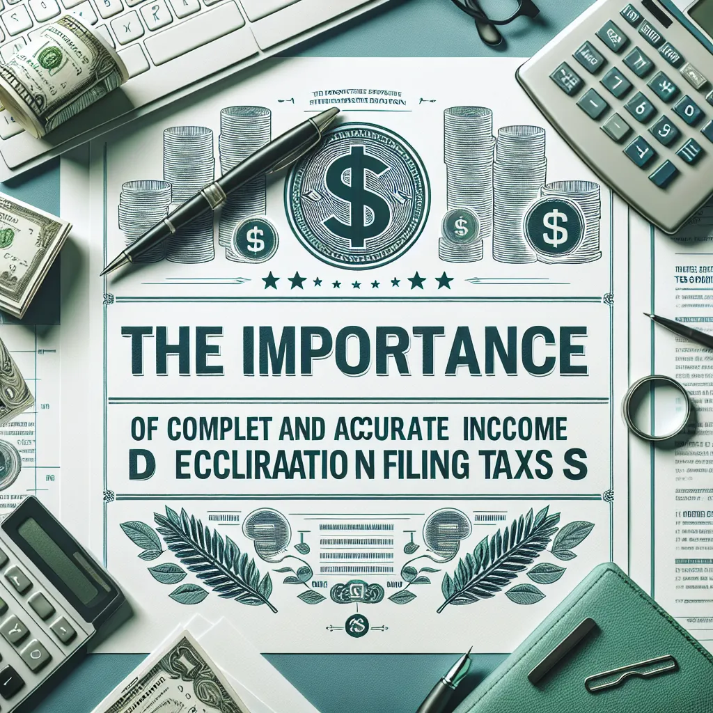 The Importance of Complete and Accurate Income Declaration in Filing Taxes